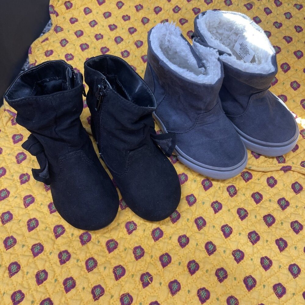 GYMBOREE ICE ALL-STAR GRAY SHERPA LINED SUEDE BOOT Sz7 AND Wonderful Nation Sz 5